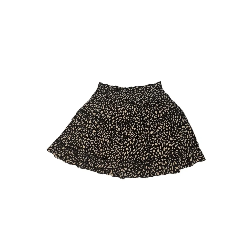 Altar'd State Skirt M Black Cream Flowy Leopard‎ Animal Print Mini